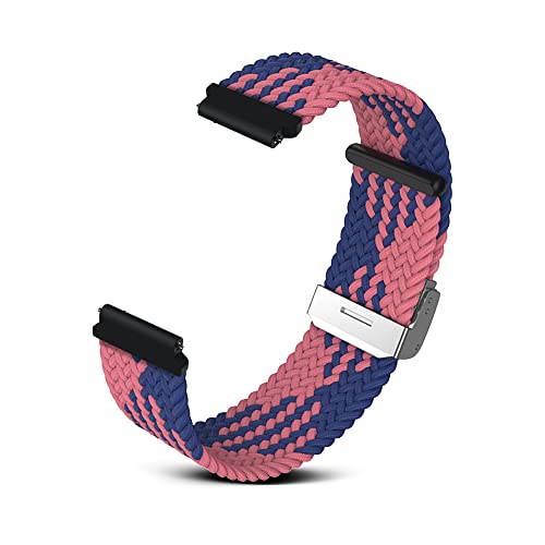 RoYiio Gewebtes Nylon Armband für Anstoßbreite 20mm, Bequem und Atmungsaktiv, mit Schnellverschluss, Nylonband für Damen und Herren - Z Blau Rosa von RoYiio