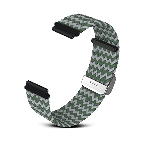 RoYiio Gewebtes Nylon Armband für Anstoßbreite 20mm, Bequem und Atmungsaktiv, mit Schnellverschluss, Nylonband für Damen und Herren - W Grün Grau von RoYiio