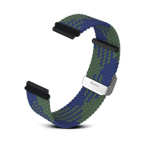 RoYiio Gewebtes Nylon Armband für Anstoßbreite 20mm, Bequem und Atmungsaktiv, mit Schnellverschluss, Nylonband für Damen und Herren - Z Blau Grün von RoYiio