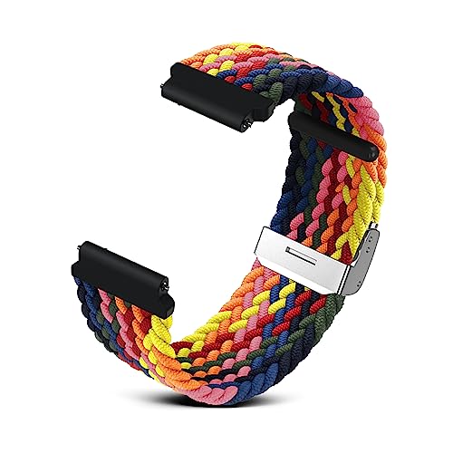 RoYiio Gewebtes Nylon Armband für Anstoßbreite 22mm, Bequem und Atmungsaktiv, mit Schnellverschluss, Nylonband für Damen und Herren - Buntes N von RoYiio