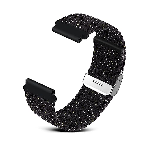 RoYiio Gewebtes Nylon Armband für Anstoßbreite 22mm, Bequem und Atmungsaktiv, mit Schnellverschluss, Nylonband für Damen und Herren - Sternenschwarz von RoYiio