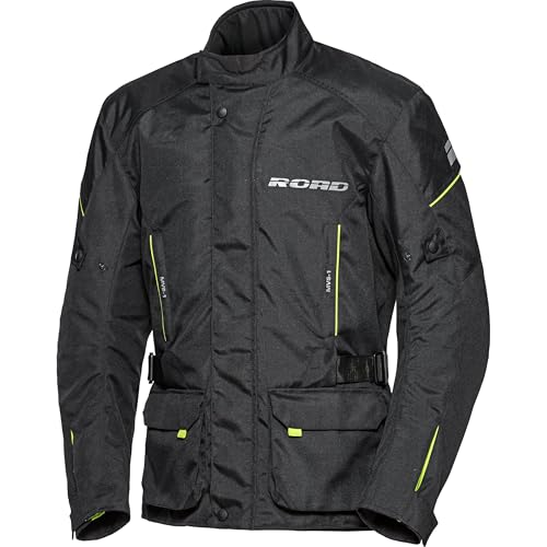 Unbekannt Road Motorradjacke mit Protektoren Motorrad Jacke Touring WP Textiljacke 1.0 schwarz/Neongelb 3XL, Herren, Tourer, Ganzjährig von Road