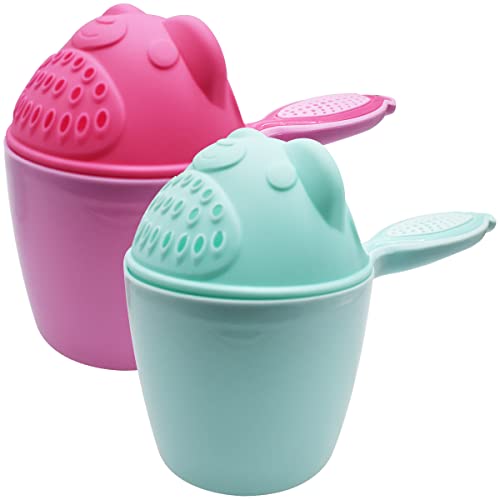 Haarwaschbecher,RoadLoo 2 Stück Baby Haarwaschhilfe Kinder Haarwaschbecher Badebecher Shampoo Spülbecher Wasserfall Spüler Badebecher Gießkanne Rinser Becher Flusher Cup Schutz Augenspülbecher von RoadLoo