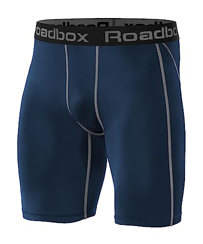 Roadbox Laufhose Herren Kurz Kompressionshose Funktionsunterwäsche Schnelltrocknendes Baselayer Unterhose Tights,Blau,M von Roadbox