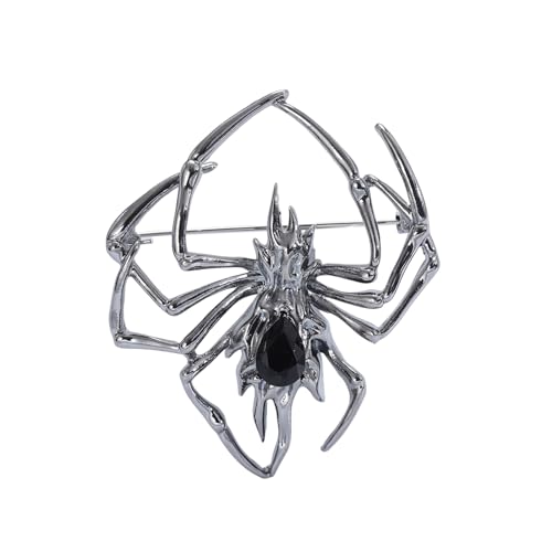Glänzende Spinnen-Reversnadel, anspruchsvolles Anzugszubehör, Brosche für Herren, personalisiertes Tierhalsband, Legierung, Insekt für Kleidung Schwarz von Roadoor