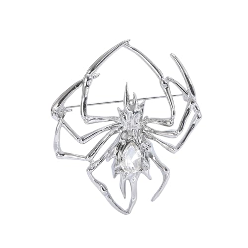 Glänzende Spinnen-Reversnadel, anspruchsvolles Anzugszubehör, Brosche für Herren, personalisiertes Tierhalsband, Legierung, Insekt für Kleidung Silber von Roadoor