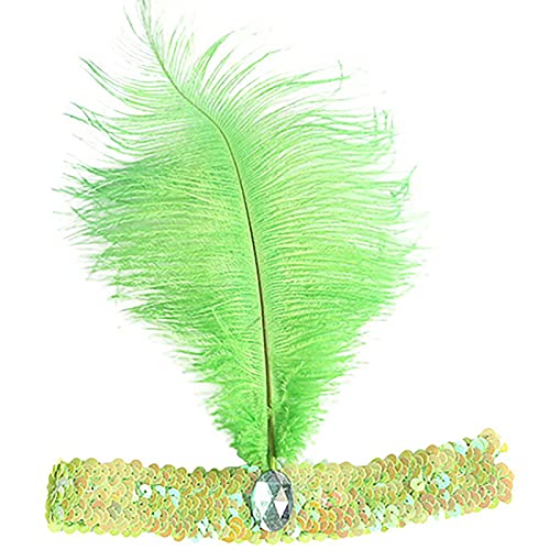Haarband mit Feder, einfach zu verwenden, glänzend, tragbar, für Mädchen, Grün von Roadoor