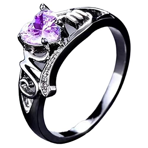 Ring für Frauen Ring Schmuck Valentine Frauen Ring Liebe Herz Galvanisierte Zirkonia Herz Form Finger Ring Knuckle Ringe Schmuck Für Teenager Mädchen Engagement Rosa US 6. von Roadoor