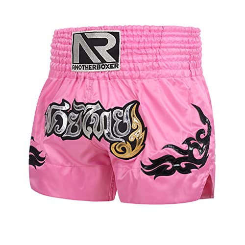 Roadoor Cross-Trainings-Box-Shorts, hohe Elastizität, atmungsaktiv, reibungsreduzierend, Fitnessstudio, Boxen, Kickboxen, Shorts für Damen und Herren, rose, XL von Roadoor