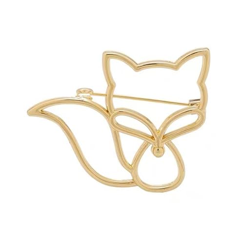 Schal Brosche Hut Dekoration Pin Edelstahl Exquisite Anti-Rutsch Verschleißfest für Frauen Hohl Fuchs Dekor Mantel Kragen Kleidung Kleidungsstück Golden von Roadoor