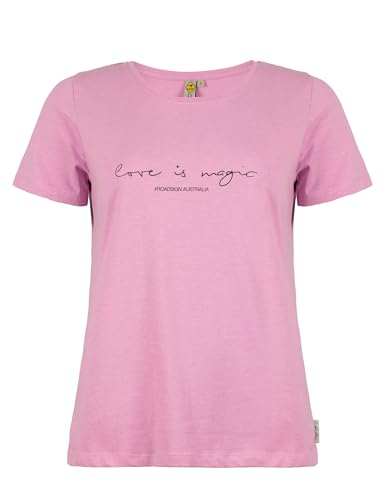 Roadsign Australia Damen T-Shirt mit Rundhalsausschnitt, Print & aus Baumwolle rosa | S von Roadsign Australia