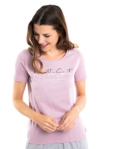 Roadsign Australia Damen T-Shirt mit Rundhalsausschnitt & Logo-Print, 100% Baumwolle Flieder | S von Roadsign Australia