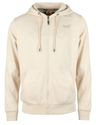 Roadsign Australia Herren Sweatjacke mit weiter Kapuze, Tunnelzug und praktischen Seitentaschen beige | L von Roadsign Australia