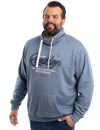 ROADSIGN australia Herren Sweatshirt mit Roadsign-Print und Kängurutaschen aus der XL-Kollektion in Übergrößen blau, 4XL von ROADSIGN australia