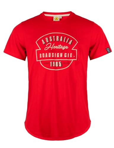 Roadsign Australia Herren T-Shirt Shirt mit Logo-Aufdruck - Must-Have aus hochwertiger Baumwolle rot | XL von Roadsign Australia