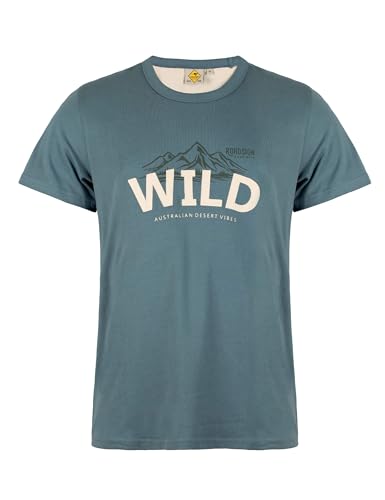 Roadsign Australia Herren T-Shirt aus Baumwolle mit einzigartigem Logo-Aufdruck grau | XL von Roadsign Australia