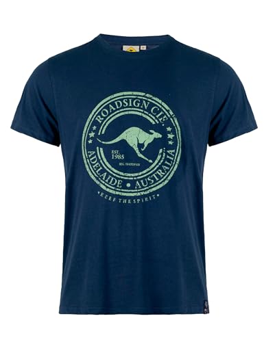 Roadsign Australia Herren T-Shirt aus Bio-Baumwolle, mit Print - für den sportlich-modernen Look Navy | L von Roadsign Australia