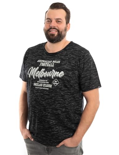 Roadsign Australia Herren T-Shirt meliertes Plus Size-Shirt aus Baumwolle schwarz | 5XL von Roadsign Australia