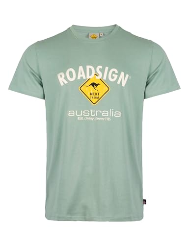 Roadsign Australia Herren T-Shirt mit Logo-Aufdruck und Rundhalsausschnitt, 100% Baumwolle grün | XL von Roadsign Australia