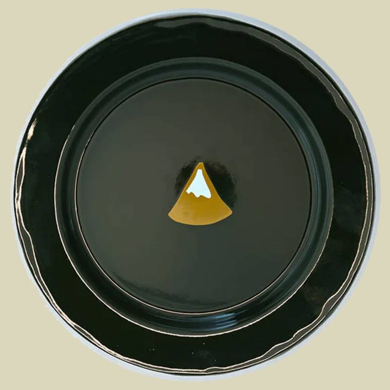 Emaille Teller one size grün - Farbe dunkelgrün / türkis mit Berg von Roadtyping