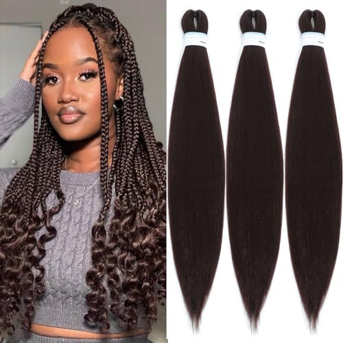 Roalnce Geflochtene Haarverlängerungen für Frauen, vorgedehnte Haarverlängerungen, Box-Zöpfe, weich, synthetisch, ohne Knoten, Yaki-Textur mit Warmwassereinstellung, 3 Packungen à 66 cm, Braun Ch Roalnce Geflochtene Haarverlängerungen für Frauen, vorgedehnte Haarverlängerungen, Box-Zöpfe, weich, synthetisch, ohne Knoten, Yaki-Textur mit Warmwassereinstellung, 3 Packungen à 66 cm, Braun Ch von Roalnce