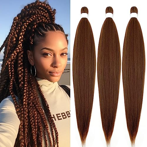 Roalnce Geflochtene Haarverlängerungen für Frauen, vorgestreckt, weich, synthetisch, ohne Knoten, Yaki-Textur, warmes Wasser, 50,8 cm, 3 Packungen, Braun Roalnce Geflochtene Haarverlängerungen für Frauen, vorgestreckt, weich, synthetisch, ohne Knoten, Yaki-Textur, warmes Wasser, 50,8 cm, 3 Packungen, Braun von Roalnce