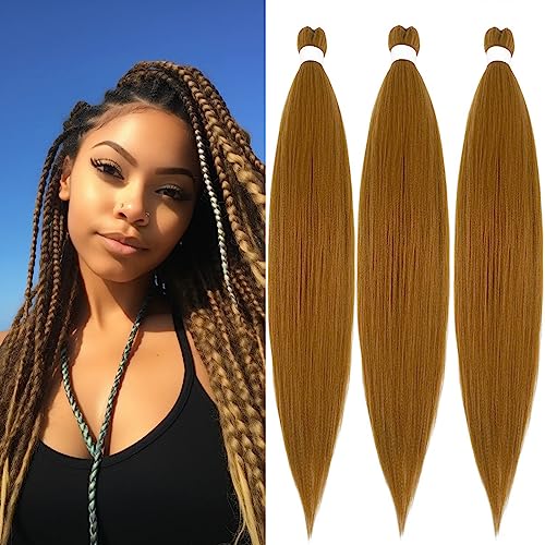 Roalnce Yaki Haarverlängerung, vorgestreckt, für Frauen, Kunsthaar-Extensions, weich, ohne Knoten, Yaki, warme Wasser-Textur, geeignet für braune Zöpfe, 61 cm, 3 Packungen, Hellbraun Roalnce Yaki Haarverlängerung, vorgestreckt, für Frauen, Kunsthaar-Extensions, weich, ohne Knoten, Yaki, warme Wasser-Textur, geeignet für braune Zöpfe, 61 cm, 3 Packungen, Hellbraun von Roalnce