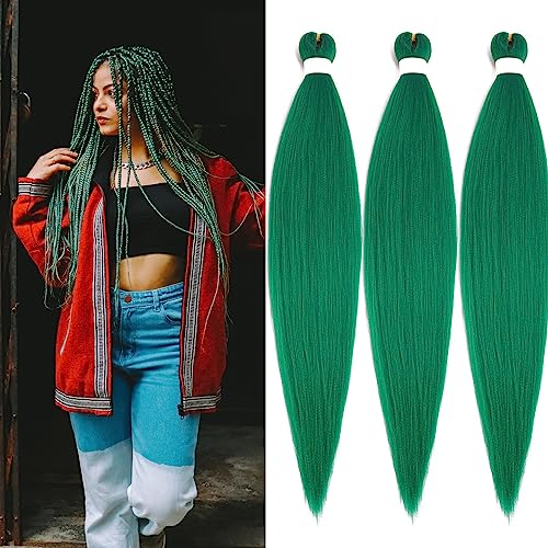 Roalnce Yaki Haarverlängerung, vorgestreckt, für Frauen, Kunsthaar-Extensions, weich, ohne Knoten, Yaki, warme Wassertextur, verstellbar, grün, 61 cm, 3 Packungen, Dunkelgrün Roalnce Yaki Haarverlängerung, vorgestreckt, für Frauen, Kunsthaar-Extensions, weich, ohne Knoten, Yaki, warme Wassertextur, verstellbar, grün, 61 cm, 3 Packungen, Dunkelgrün von Roalnce