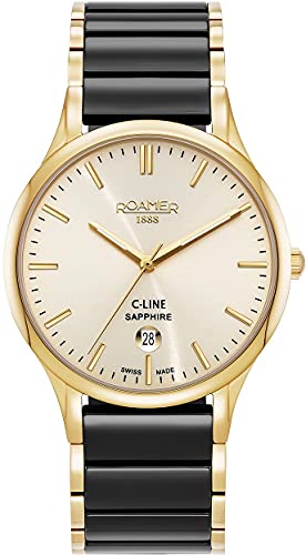 Roamer Herren Armbanduhr C-Line 40 mm 3-Zeiger, Datumsfenster Armband Edelstahl 658833 48 35 61 von Roamer