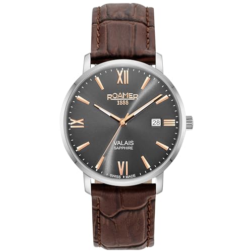 Roamer Herren Armbanduhr Valais 39 mm Armband Leder 958833 41 53 05 von Roamer