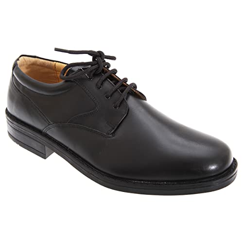 Roamers Flexi Herren Gibson Schnürhalbschuhe/Schnürschuhe, Leder (47 EU) (Schwarz) von Roamers