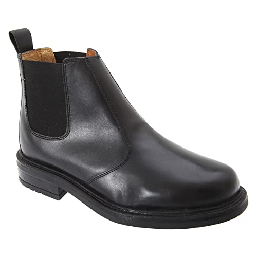 Roamers Herren Chelsea Leder Stiefeletten (47 EU) (Schwarz) von Roamers