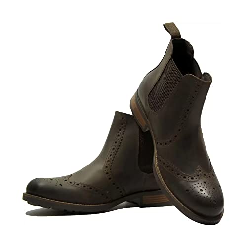 Roamers Herren Leder-Stiefel mit Flügelkappe und elastischen Einsätzen (39,5 EU) (Hellbraun) von Roamers