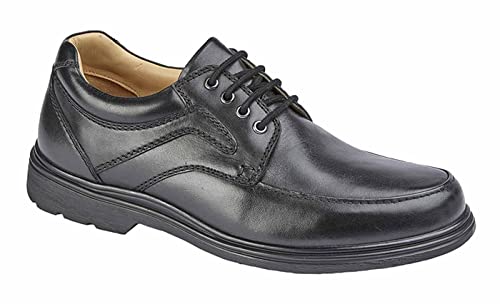 Roamers Herren M204A Extra Wide Fitting 4 Ösen Leder Schnürschuhe, Schwarz , 44 EU von Roamers