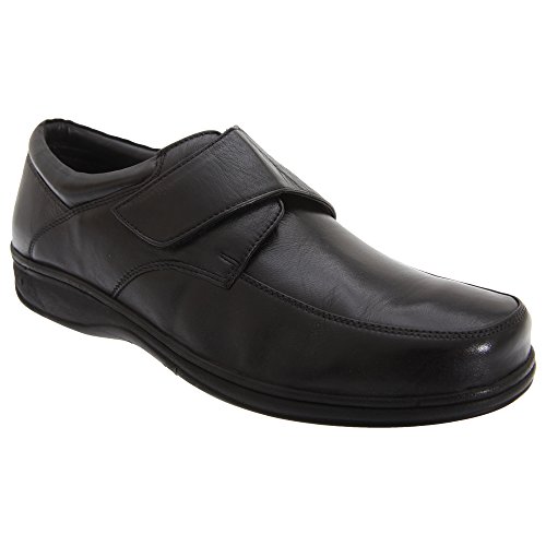 Roamers Herren Superlight Lederschuhe/Schuhe mit Klettverschluss (42 EU) (Schwarz) von Roamer