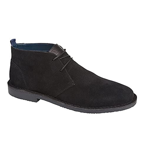 Roamers - Herren Wüstenstiefel, Wildleder (40,5 EU) (Schwarz) von Roamers