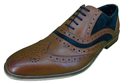 Roamers M001BT 5 Eyelet Brogue Oxford Herren Halbschuhe, Beige, Größe 43 von Roamers