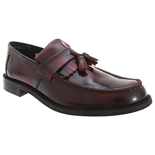 Roamers RUDEBOYZ Mens Hi-Shine Polished Leather Tassel Loafers Oxblood UK 12 von Roamers