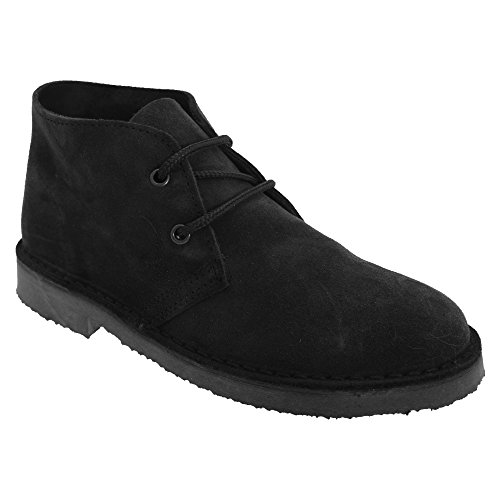 Roamers Unisex Desert-Boots/Schnürschuhe/Halbschuhe, Wildleder (44,5 EU) (Schwarz) von Roamers