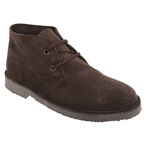 Roamers Unisex Desert-Boots/Schnürschuhe/Halbschuhe, Wildleder (42 EU) (Dunkelbraun) von Roamers