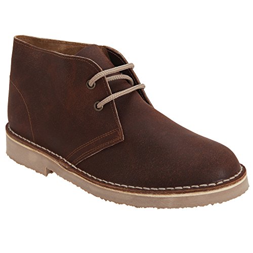 Roamers Unisex Schnürschuhe/Schnürhalbschuhe/Desert-Boots/Halbschuhe, Leder (40,5 EU) (Braun) von Roamers