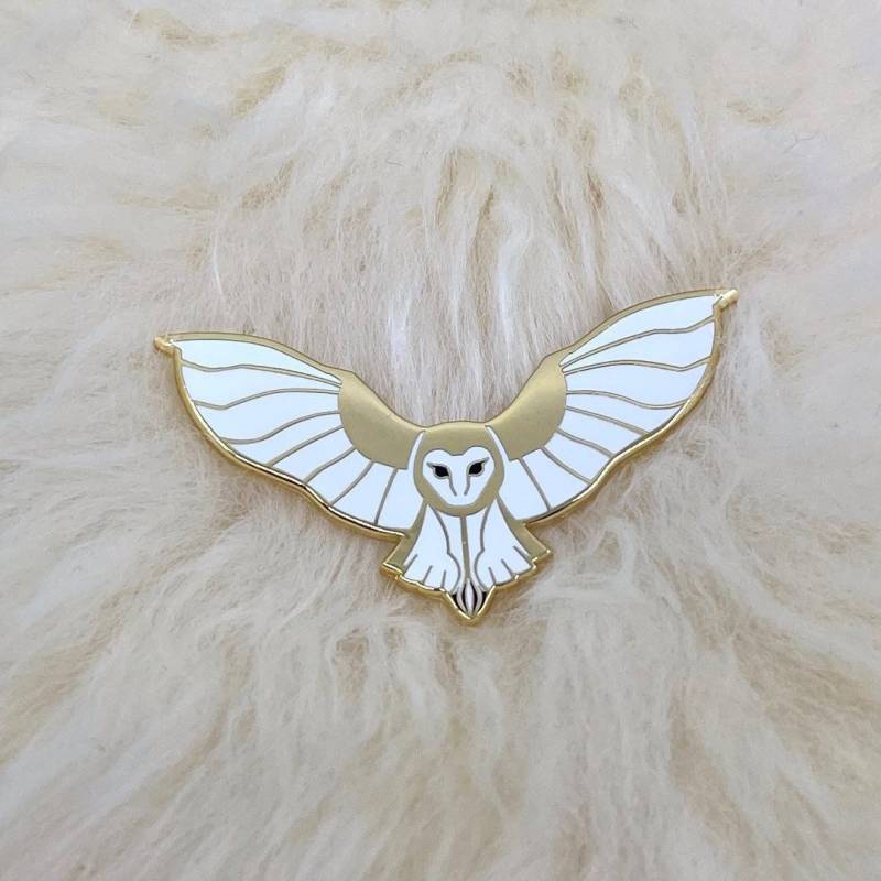 Schleiereule Hard Enamel Pin Vergoldete Vogel Brosche Schleiereule Hard Enamel Pin Vergoldete Vogel Brosche von RoaminBisonWorkshop