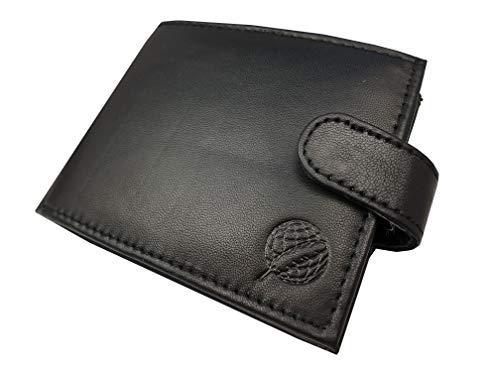 Roamlite RFID NFC Schutz Herren Designer Geldbörse - Aus Weichem Echtleder – MIT 9 Kreditkartenfächer Münzfach 2 Foto-Fenster 2 Fächer für Notizen – mit Geschenkbox 11cm x 9 x 2 R46RFIDX von Roamlite