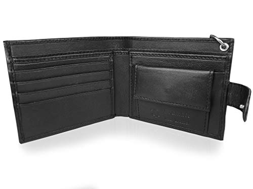 Roamlite RFID-blockierende Herren-Geldbörse aus Leder mit Kette, 11 cm x 9,5 x 2 cm, Nicht RFID-blockierend, Standard, Geldbörse von Roamlite