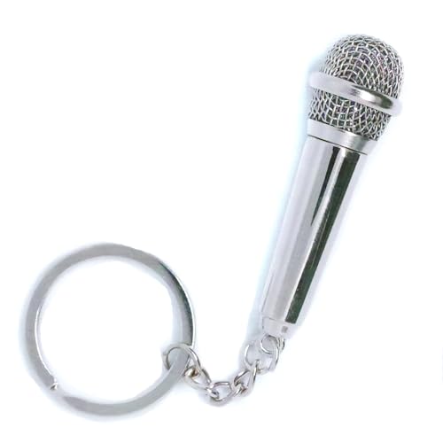 Schlüsselanhänger Mikrofon - Retro Keyring aus Metall mit kleinem Geheimfach von Roar