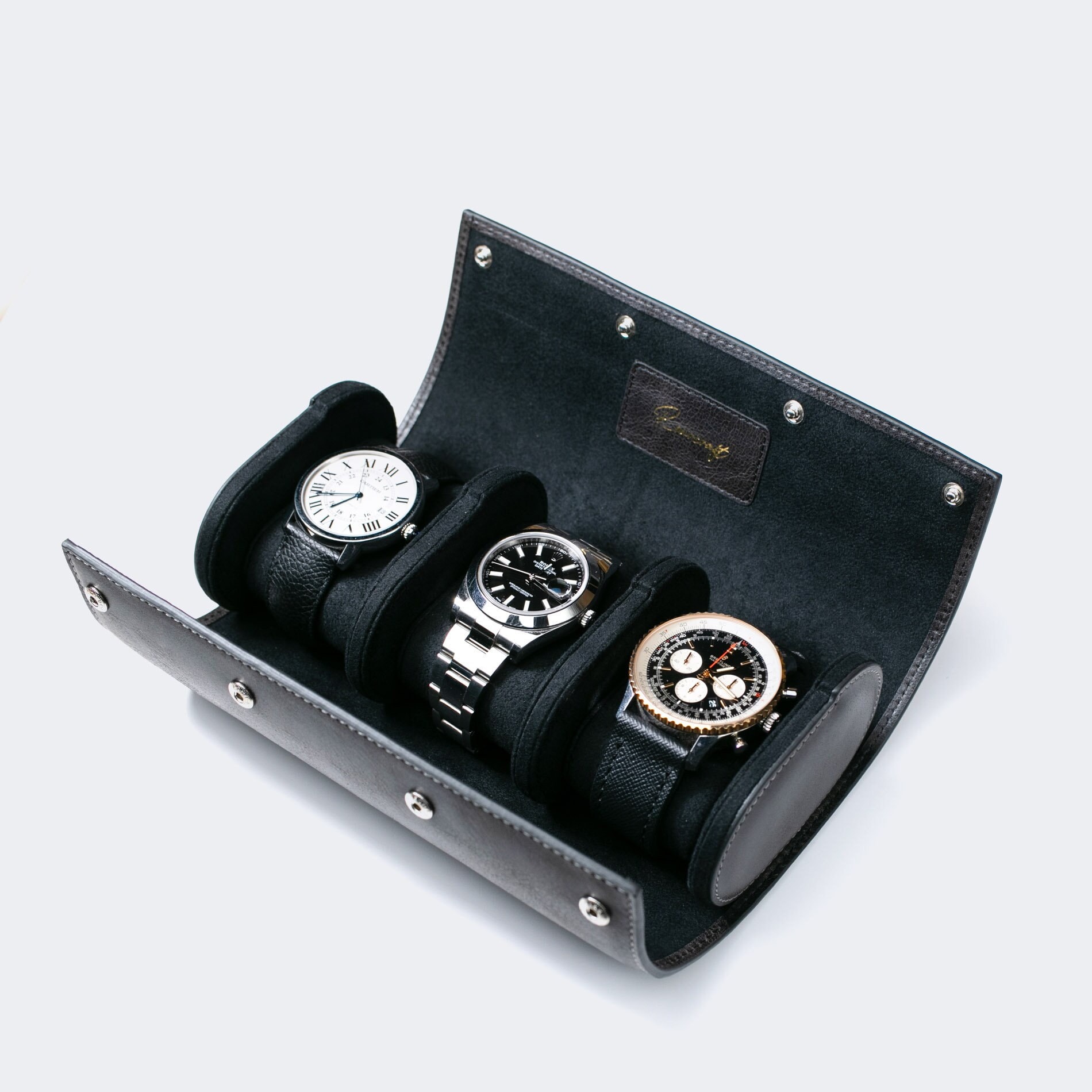 Kohle Leder Reise Uhrenetui Für 3/Dreifach Uhrenrolle Uhrenbox Luxus Drei Uhr Bräutigam Geschenk Kohle Leder Reise Uhrenetui Für 3/Dreifach Uhrenrolle Uhrenbox Luxus Drei Uhr Bräutigam Geschenk von Roarcraft