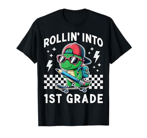 Rollin Into 1st Grade Dinosaurier Skateboard Boy Back to School T-Shirt Rollin Into 1st Grade Dinosaurier Skateboard Boy Back to School T-Shirt von Roaring Into First Grade Dinosaur Funny Boys Girls