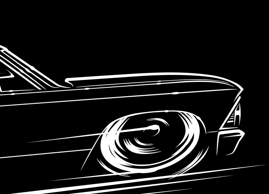 1966 Chevelle Hoodie "66 Chevy Chevovlet Ss-Schattenbildkunst von RobMartinDesign