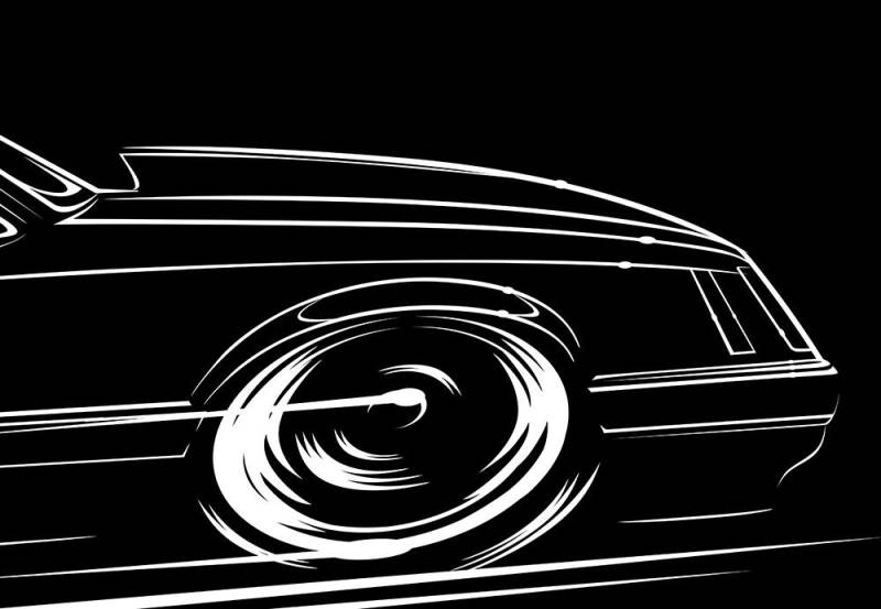 1980-1986 4 Augen Fuchs Körper Mustang Hatch Hoodie 5.0L Ford Id/Xx 1981 982 1983 1984 1985 Scherenschnitt Kunst von RobMartinDesign