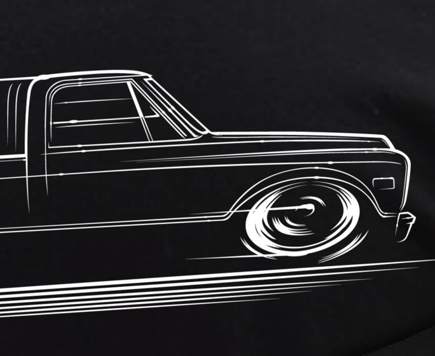 67-72 C10 Chevy Gmc Truck Hoodie Second Gen 1967 1968 1969 1970 1971 1972 Pick-Up Silhouette Kunst von RobMartinDesign